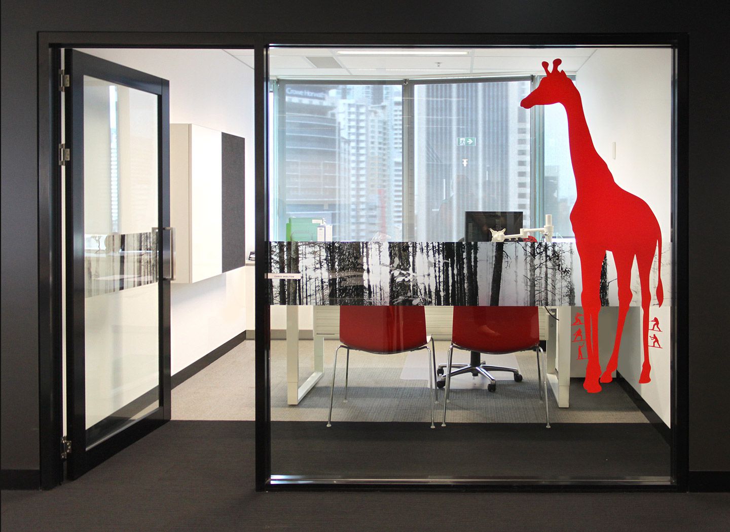 BDO Glazing Graphics and Giraffe Illustration