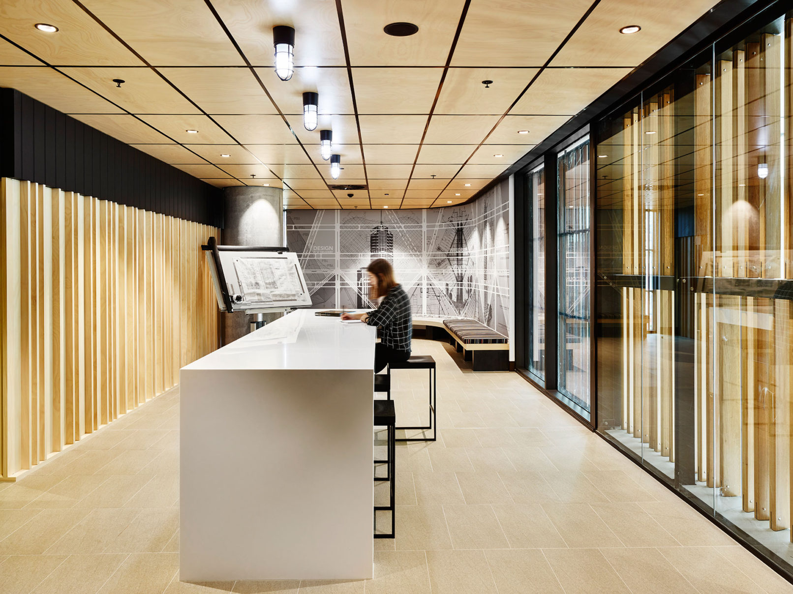 Robert Bird Reception Curved Wall