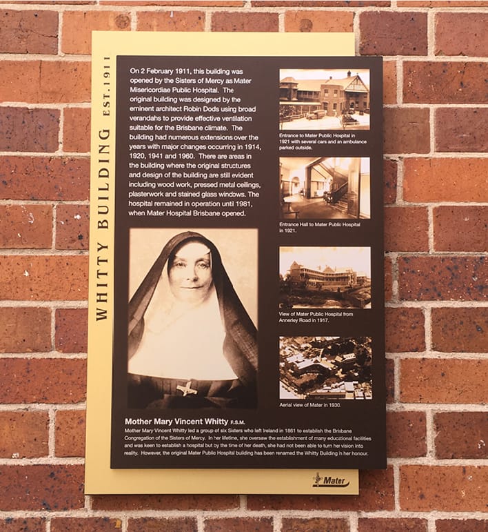 Mater Whitty Interpretive Plaque